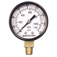 Marsh Bellofram Pressure Gauge, Marshalltown Value Series