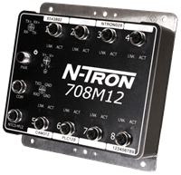 Red Lion Industrial Ethernet Switch, 708M12-HV