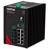 Red Lion Industrial PoE+ Switch, NT24k-10FX2-POE