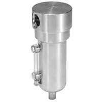 Wilkerson SF2 Series Miniature Particulate Filter, STAINLESS STEEL, Port Size 1/2; Flows to 70 SCFM