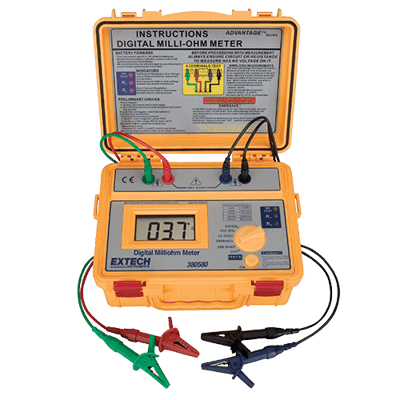 Extech Battery Powered Milliohm Meter, 380580