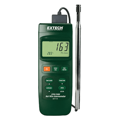 Extech Heavy Duty CFM Hot Wire Thermo-Anemometer, 407119