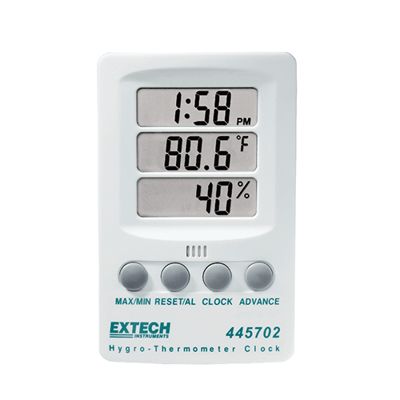 Extech Hygro-Thermometer Clock, 445702