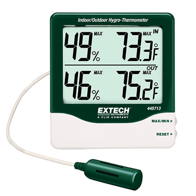 Extech Big Digit Indoor/Outdoor Hygro-Thermometer, 445713