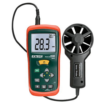 Extech CFM/CMM Mini Thermo-Anemometer, AN100