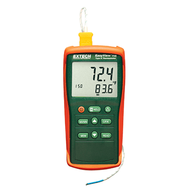 Extech EasyView Type K Single Input Thermometer, EA11A