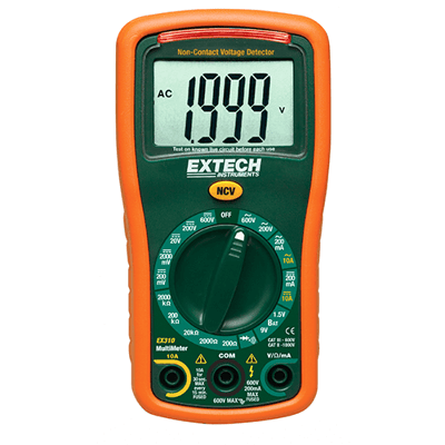 Extech 9 Function Mini MultiMeter + Non-Contact Voltage Detector, EX310