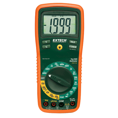 Extech 8 Function True RMS Professional MultiMeter, EX411A