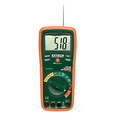 Extech 12 Function True RMS Professional MultiMeter + InfraRed Thermometer, EX470