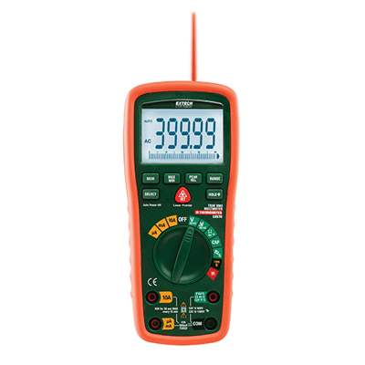 Extech 12 Function True RMS Industrial MultiMeter with IR Thermometer, EX570