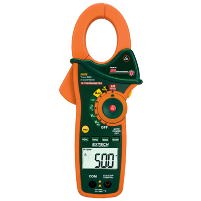 Extech 1000A True RMS AC Clamp Meter with IR Thermometer, EX820