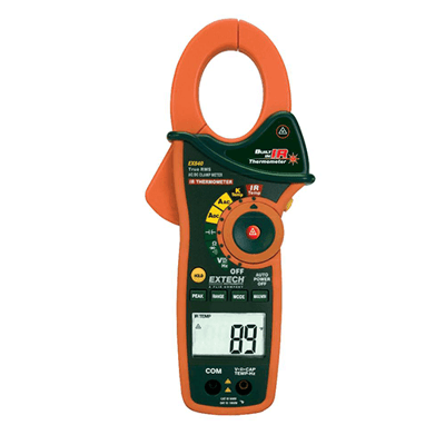 Extech 1000A AC/DC True RMS Clamp/DMM + IR Thermometer, EX840