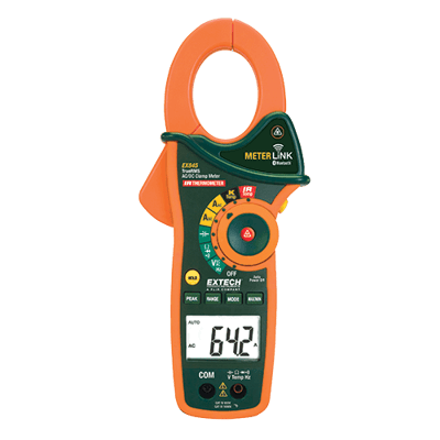 Extech 1000A AC/DC True RMS Clamp/DMM with IR Thermometer and Bluetooth MeterLink, EX845