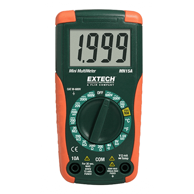 Extech Digital Mini MultiMeter, MN15A