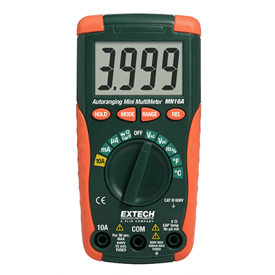 Extech Digital Mini MultiMeter, MN16A