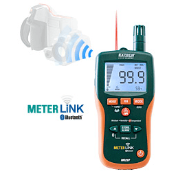 Extech Pinless Moisture Psychrometer with IR Thermometer and Bluetooth METERLiNK, MO297