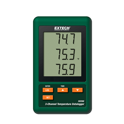 Extech 3-Channel Temperature Datalogger, SD200