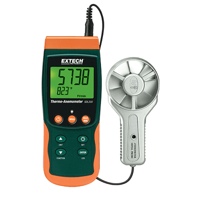 Extech Metal Vane Thermo-Anemometer/Datalogger, SDL300