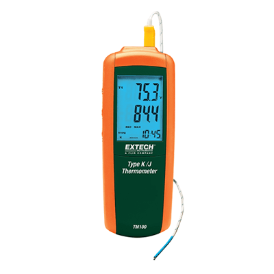 Extech Type K/J Single Input Thermometer, TM100